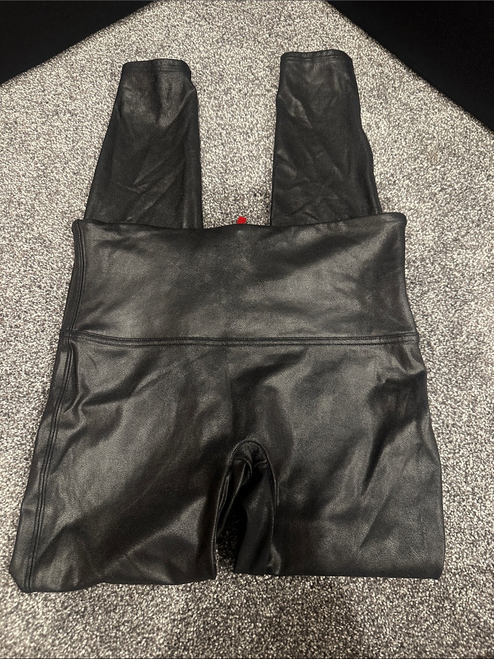 SPANX Faux Leather High-Waist Leggings in Black
